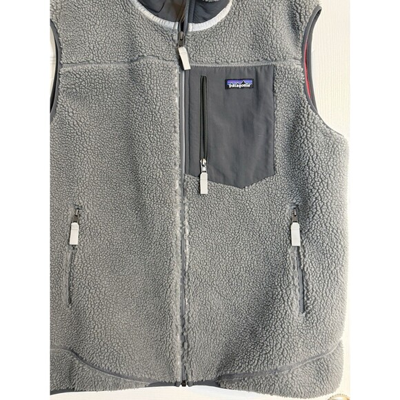 VTG Men’s Patagonia Retro X Pile Fleece Sherpa Like  Gray Zip Up Hiking Vest XL - Picture 5 of 9
